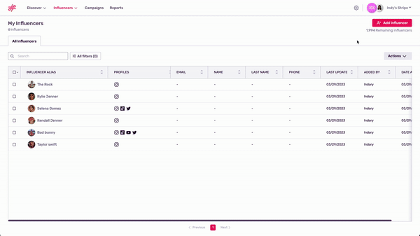 Prueba gratuita de Influencity