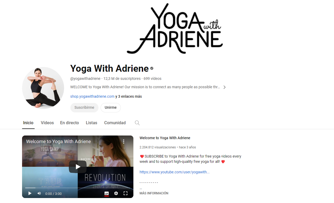 Adriene Mishler (Yoga with Adriene) YOUTUBE