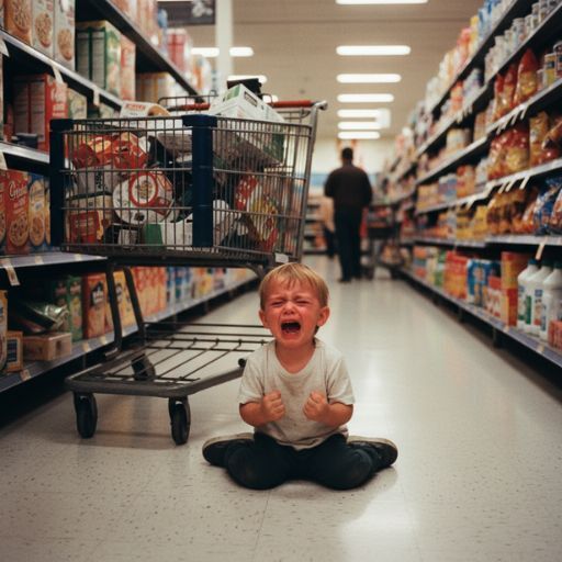baby crying at mall