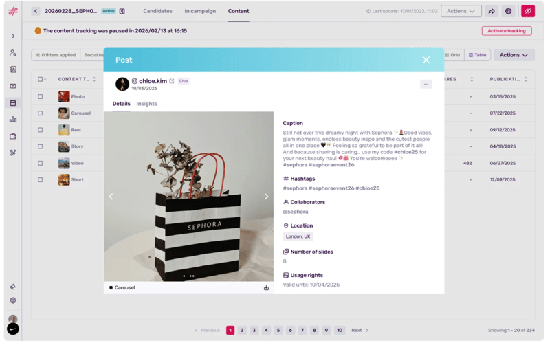 content tracking