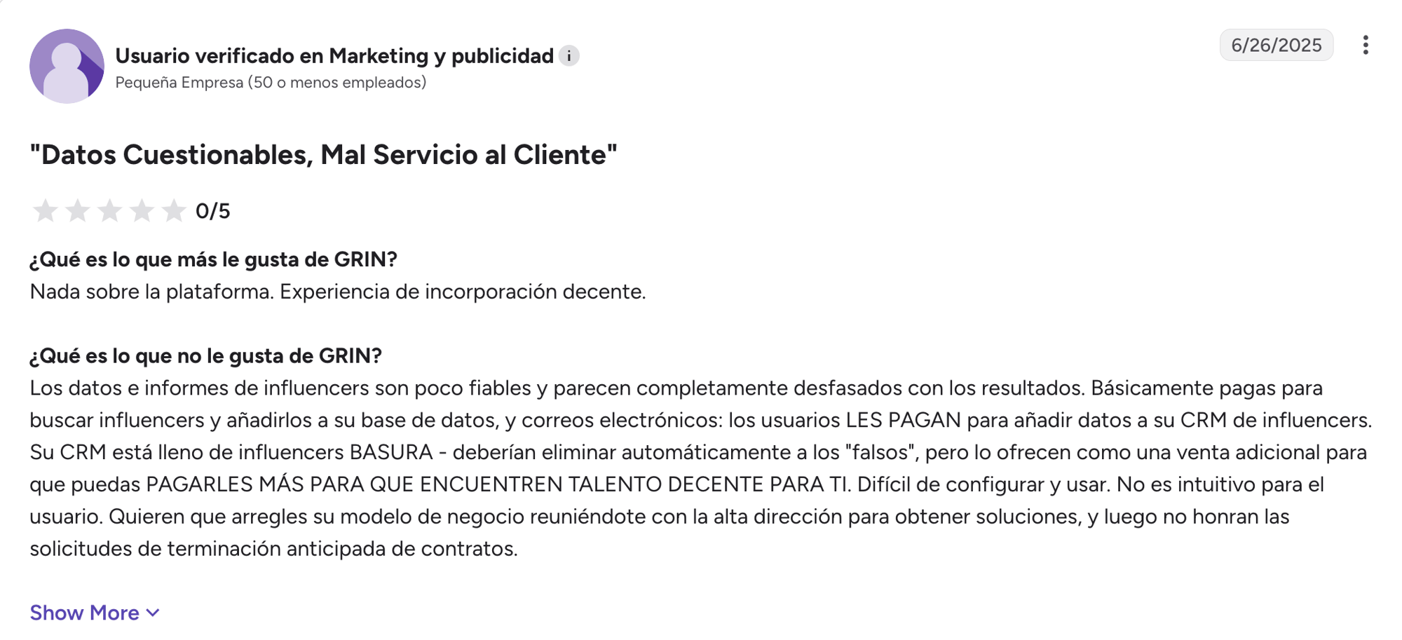 GRIN Review Spanish