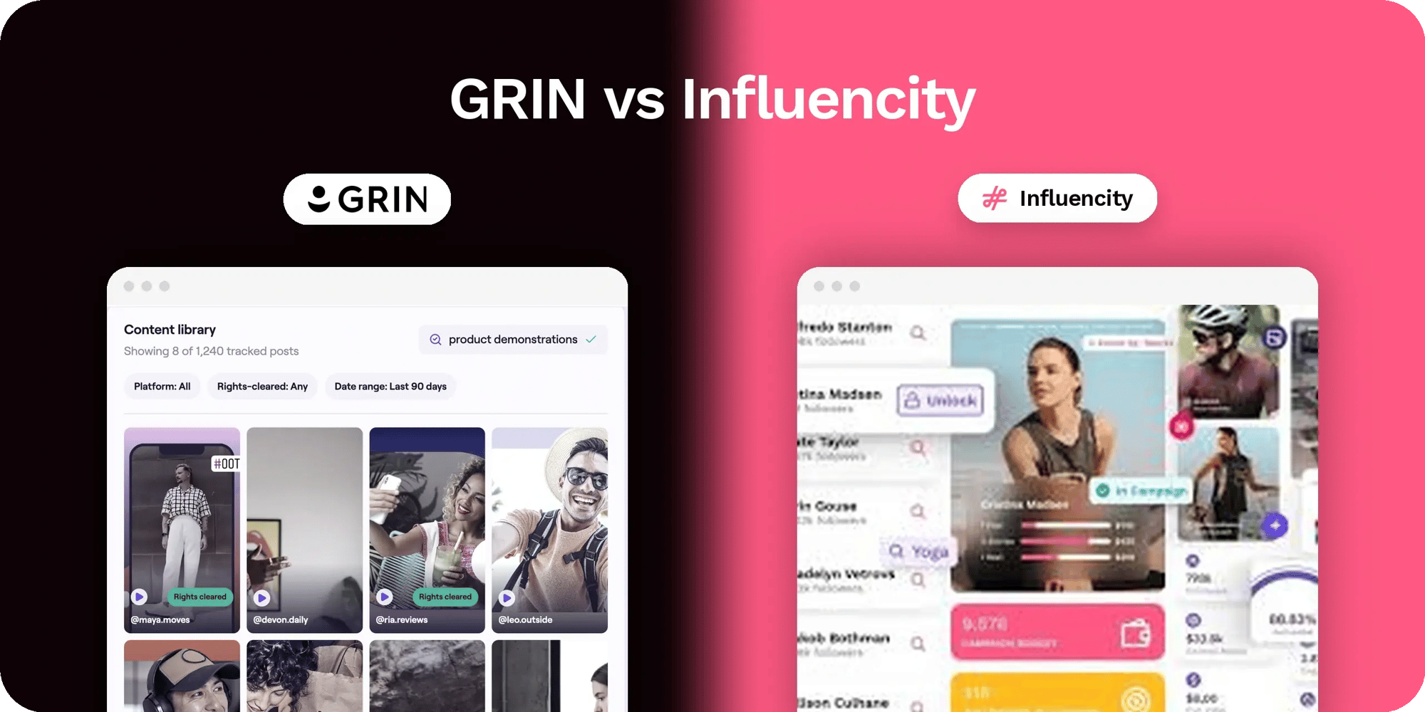 GRIN vs Influencity GRIN vs Influencity