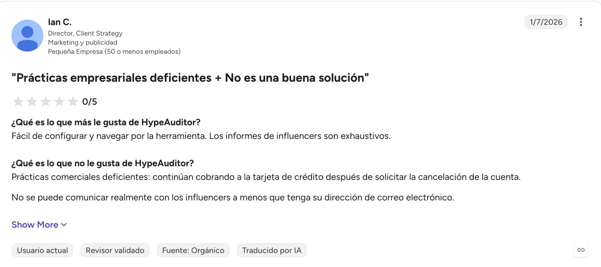 HypeAuditor Review Spanish