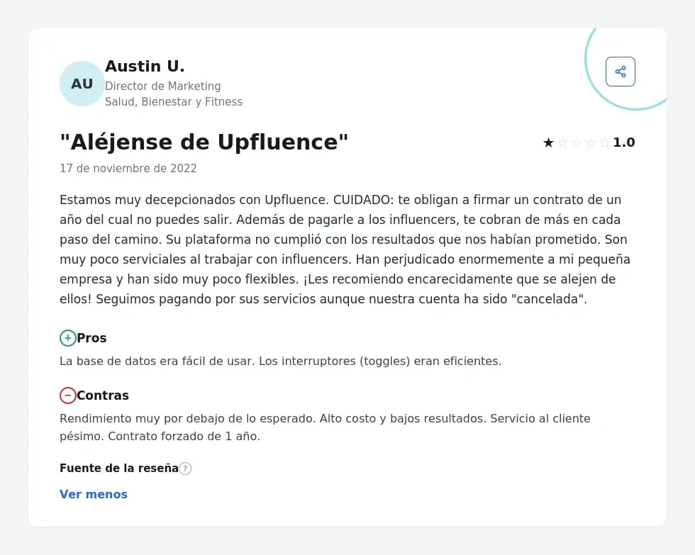 Upfluence vs Influencity review Spanish