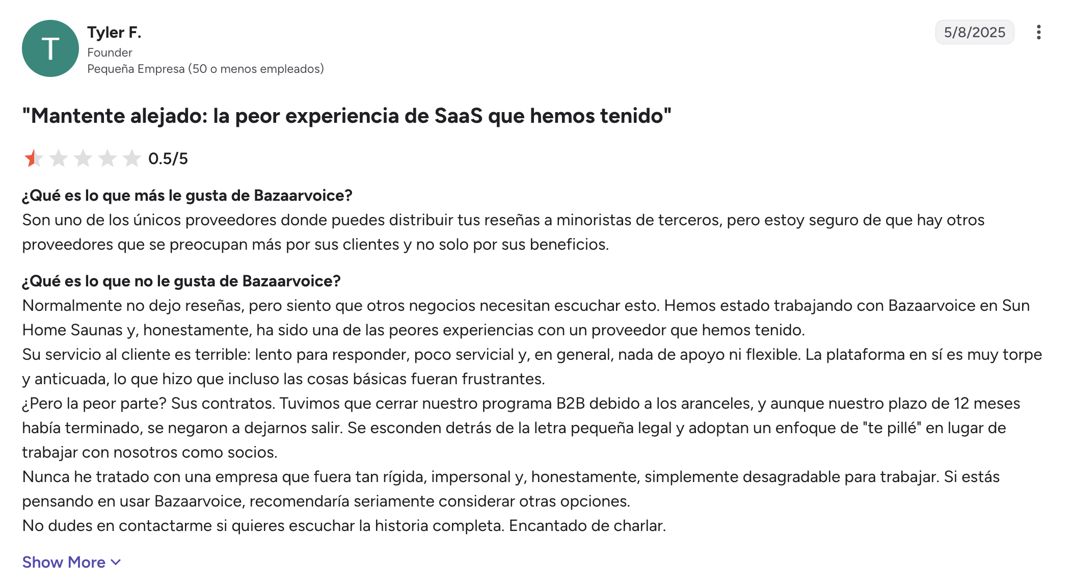 comparativa Bazaarvoice