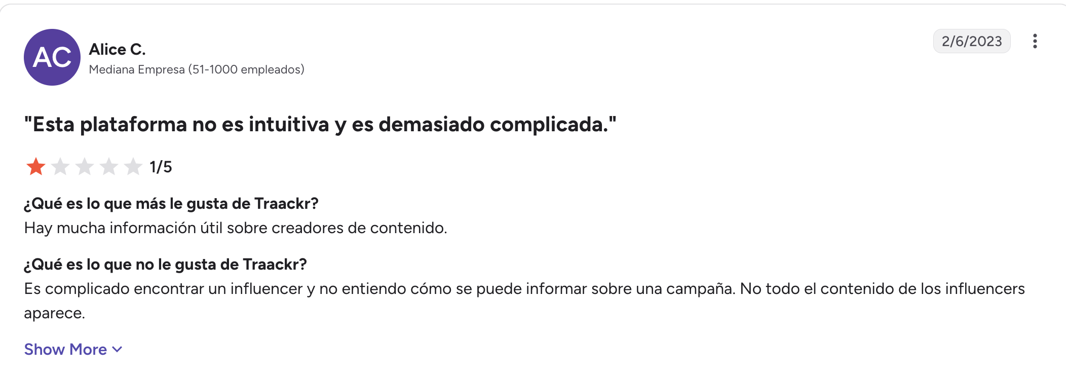 Comparativa Traackr