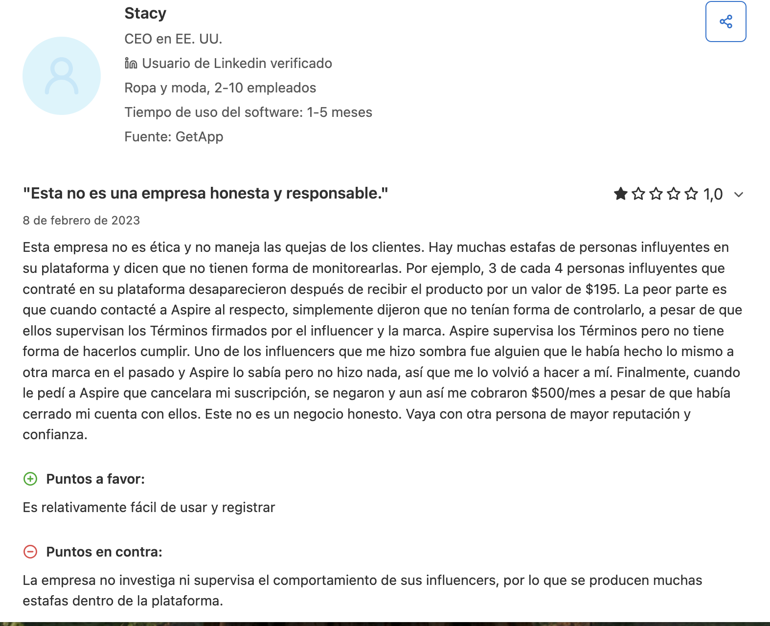 Aspire comparativa